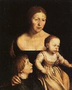 Hans Holbein The Artist's Wife with Katherine and Philip oil painting picture wholesale